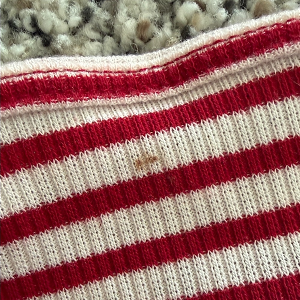 Aero Striped Red & White Button-Front Ruffle Strap Cami - Picture 6 of 6